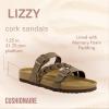 imageCUSHIONAIRE Womens Lizzy Cork Footbed Sandal  Comfortable Adjustable Straps Arch Support Wide Widths Available Boho Chic Summer SlidesBrown