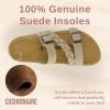 imageCUSHIONAIRE Womens Lizzy Cork Footbed Sandal  Comfortable Adjustable Straps Arch Support Wide Widths Available Boho Chic Summer SlidesStone
