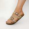 imageCUSHIONAIRE Womens Lizzy Cork Footbed Sandal  Comfortable Adjustable Straps Arch Support Wide Widths Available Boho Chic Summer SlidesStone