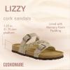 imageCUSHIONAIRE Womens Lizzy Cork Footbed Sandal  Comfortable Adjustable Straps Arch Support Wide Widths Available Boho Chic Summer SlidesStone