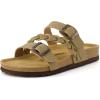 imageCUSHIONAIRE Womens Lizzy Cork Footbed Sandal  Comfortable Adjustable Straps Arch Support Wide Widths Available Boho Chic Summer SlidesTaupe