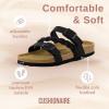 imageCUSHIONAIRE Womens Lizzy Cork Footbed Sandal  Comfortable Adjustable Straps Arch Support Wide Widths Available Boho Chic Summer SlidesWhite