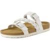 imageCUSHIONAIRE Womens Lizzy Cork Footbed Sandal  Comfortable Adjustable Straps Arch Support Wide Widths Available Boho Chic Summer SlidesWhite