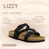 imageCUSHIONAIRE Womens Lizzy Cork Footbed Sandal  Comfortable Adjustable Straps Arch Support Wide Widths Available Boho Chic Summer SlidesWhite