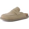 imageCUSHIONAIRE Zola Womens Penny Clog Mule  Suede SlipOn with Memory Foam Cork Footbed ampamp Flexible OutsoleBiscuit