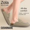imageCUSHIONAIRE Zola Womens Penny Clog Mule  Suede SlipOn with Memory Foam Cork Footbed ampamp Flexible OutsoleBiscuit