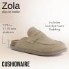 imageCUSHIONAIRE Zola Womens Penny Clog Mule  Suede SlipOn with Memory Foam Cork Footbed ampamp Flexible OutsoleBiscuit