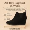 imageDunes Womens Zoey Wedge Bootie Soft Vegan Suede Easy SlipOn Design Memory Foam Wide Widths AvailableBlack