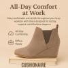 imageDunes Womens Zoey Wedge Bootie Soft Vegan Suede Easy SlipOn Design Memory Foam Wide Widths AvailableTaupe