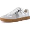 imageCUSHIONAIRE Bailey Womens Retro Sneaker Classic Everyday Sneakers for Women with Sleek Rounded Toe and Memory FoamSilver