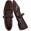imageCUSHIONAIRE Weston Womens Hand Woven Dressy Ballet Flats  Faux Leather Mary Jane with Adjustable Strap ampamp Memory FoamBrown Woven
