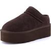 imageCUSHIONAIRE Womens Huggy Genuine Suede Cozy Mule Platform Memory Foam Wide Widths AvailableChocolate