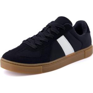 imageCUSHIONAIRE Bailey Womens Retro Sneaker Classic Everyday Sneakers for Women with Sleek Rounded Toe and Memory FoamBlackWhite