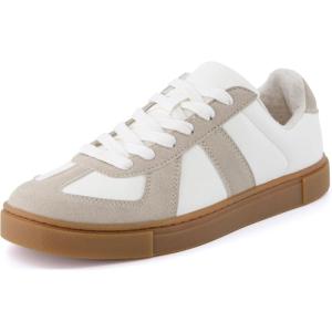imageCUSHIONAIRE Bailey Womens Retro Sneaker Classic Everyday Sneakers for Women with Sleek Rounded Toe and Memory FoamWhiteGrey