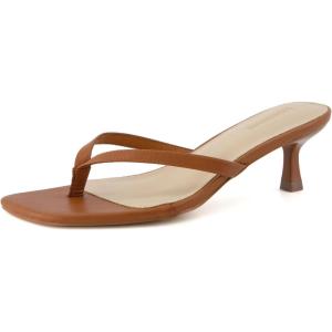 imageCUSHIONAIRE Miami Thong Dressy Kitten Heel Sandals for Women Wide Widths AvailableWhiskey