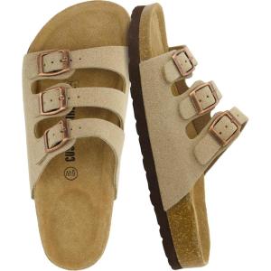 imageCUSHIONAIRE Womens Lela Cork footbed Sandal with ComfortTaupe Vegan Suede