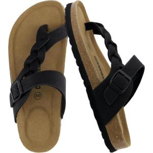 imageCUSHIONAIRE Womens Libby Cork footbed Sandal with Comfort and Wide Widths AvailableBlack