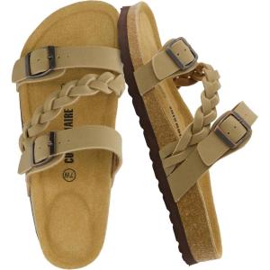 imageCUSHIONAIRE Womens Lizzy Cork Footbed Sandal  Comfortable Adjustable Straps Arch Support Wide Widths Available Boho Chic Summer SlidesTaupe