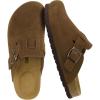 imageCUSHIONAIRE Hana Classic Clog Womens Shoes  Genuine Leather Suede Slip On Mule Comfortable Shoes for WomenBrown