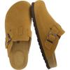 imageCUSHIONAIRE Hana Classic Clog Womens Shoes  Genuine Leather Suede Slip On Mule Comfortable Shoes for WomenCamel
