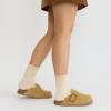 imageCUSHIONAIRE Womens Blain Genuine Suede SlipOn Clogs with  Memory Foam ampamp Chic Buckle Mule  Comfortable NonSlip Wide Widths AvailableChestnut Suede