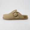 imageCUSHIONAIRE Womens Blain Genuine Suede SlipOn Clogs with  Memory Foam ampamp Chic Buckle Mule  Comfortable NonSlip Wide Widths AvailableKhaki Suede