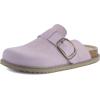 imageCUSHIONAIRE Womens Blain Genuine Suede SlipOn Clogs with  Memory Foam ampamp Chic Buckle Mule  Comfortable NonSlip Wide Widths AvailableLavender