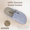 imageCUSHIONAIRE Womens Blain Genuine Suede SlipOn Clogs with  Memory Foam ampamp Chic Buckle Mule  Comfortable NonSlip Wide Widths AvailableLight Blue