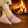 imageCUSHIONAIRE Womens Blain Genuine Suede SlipOn Clogs with  Memory Foam ampamp Chic Buckle Mule  Comfortable NonSlip Wide Widths AvailableLight Pink