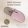 imageCUSHIONAIRE Womens Blain Genuine Suede SlipOn Clogs with  Memory Foam ampamp Chic Buckle Mule  Comfortable NonSlip Wide Widths AvailableLight Pink