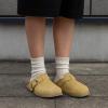 imageCUSHIONAIRE Womens Blain Genuine Suede SlipOn Clogs with  Memory Foam ampamp Chic Buckle Mule  Comfortable NonSlip Wide Widths AvailableSand Suede
