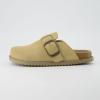 imageCUSHIONAIRE Womens Blain Genuine Suede SlipOn Clogs with  Memory Foam ampamp Chic Buckle Mule  Comfortable NonSlip Wide Widths AvailableSand Suede