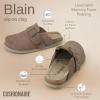 imageCUSHIONAIRE Womens Blain Genuine Suede SlipOn Clogs with  Memory Foam ampamp Chic Buckle Mule  Comfortable NonSlip Wide Widths AvailableTaupe Suede
