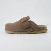 imageCUSHIONAIRE Womens Blain Genuine Suede SlipOn Clogs with  Memory Foam ampamp Chic Buckle Mule  Comfortable NonSlip Wide Widths AvailableTaupe Suede