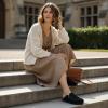 imageCUSHIONAIRE Hana  Genuine Leather Suede Classic Clog Womens Shoes  Slip On Mule Comfortable Shoes for WomenBlack