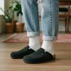 imageCUSHIONAIRE Hana  Genuine Leather Suede Classic Clog Womens Shoes  Slip On Mule Comfortable Shoes for WomenBlack