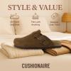 imageCUSHIONAIRE Hana  Genuine Leather Suede Classic Clog Womens Shoes  Slip On Mule Comfortable Shoes for WomenBrown