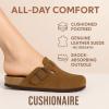imageCUSHIONAIRE Hana  Genuine Leather Suede Classic Clog Womens Shoes  Slip On Mule Comfortable Shoes for WomenBrown