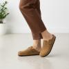 imageCUSHIONAIRE Hana  Genuine Leather Suede Classic Clog Womens Shoes  Slip On Mule Comfortable Shoes for WomenCamel