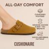 imageCUSHIONAIRE Hana  Genuine Leather Suede Classic Clog Womens Shoes  Slip On Mule Comfortable Shoes for WomenCamel