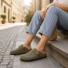 imageCUSHIONAIRE Hana  Genuine Leather Suede Classic Clog Womens Shoes  Slip On Mule Comfortable Shoes for WomenKhaki