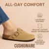 imageCUSHIONAIRE Hana  Genuine Leather Suede Classic Clog Womens Shoes  Slip On Mule Comfortable Shoes for WomenSand