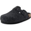 imageCUSHIONAIRE Hana Womens Clogs  Comfortable Vegan Suede Clogs for Women  Slip On Potato Shoes with Cork Footbed ampamp Arch Support  Memory Foam Wide Widths AvailableCharcoal Wool