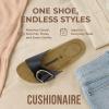 imageCUSHIONAIRE Leeds Sandals for Women Slip On Big Buckle Slide Womens Sandals with Memory Foam Footbed Comfortable Summer FootwearBlack