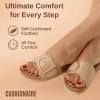 imageCUSHIONAIRE Leeds Sandals for Women Slip On Big Buckle Slide Womens Sandals with Memory Foam Footbed Comfortable Summer FootwearNude