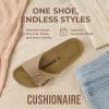 imageCUSHIONAIRE Leeds Sandals for Women Slip On Big Buckle Slide Womens Sandals with Memory Foam Footbed Comfortable Summer FootwearNude