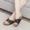 imageCUSHIONAIRE Leeds Sandals for Women Slip On Big Buckle Slide Womens Sandals with Memory Foam Footbed Comfortable Summer FootwearWhite