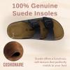 imageCUSHIONAIRE Plano SlipOn Sandals for Women with Arch Support Adjustable Buckle Straps and Stitched Outsole  Casual Flat Summer Womens SandalsBlack Nappa