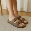 imageCUSHIONAIRE Plano SlipOn Sandals for Women with Arch Support Adjustable Buckle Straps and Stitched Outsole  Casual Flat Summer Womens SandalsBrown