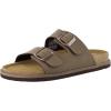 imageCUSHIONAIRE Plano SlipOn Sandals for Women with Arch Support Adjustable Buckle Straps and Stitched Outsole  Casual Flat Summer Womens SandalsBrown